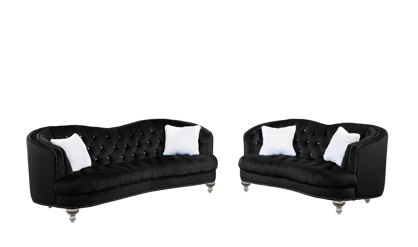 Hannah 2 Pc Sofa Set - Black