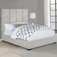 Panes Beige Velvet Upholstered Bed by Coaster Furniture