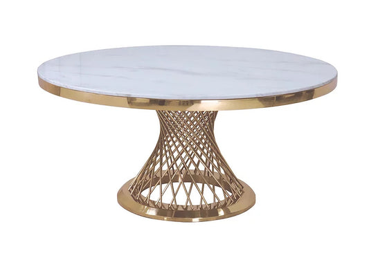 Zales Gold 51" Round Dining Table