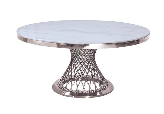 Zales Silver 51" Round Dining Table