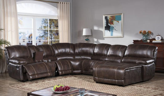 McFerran SF3673 Savannah 4 Pc Motion Sectional - Baseball Stitching