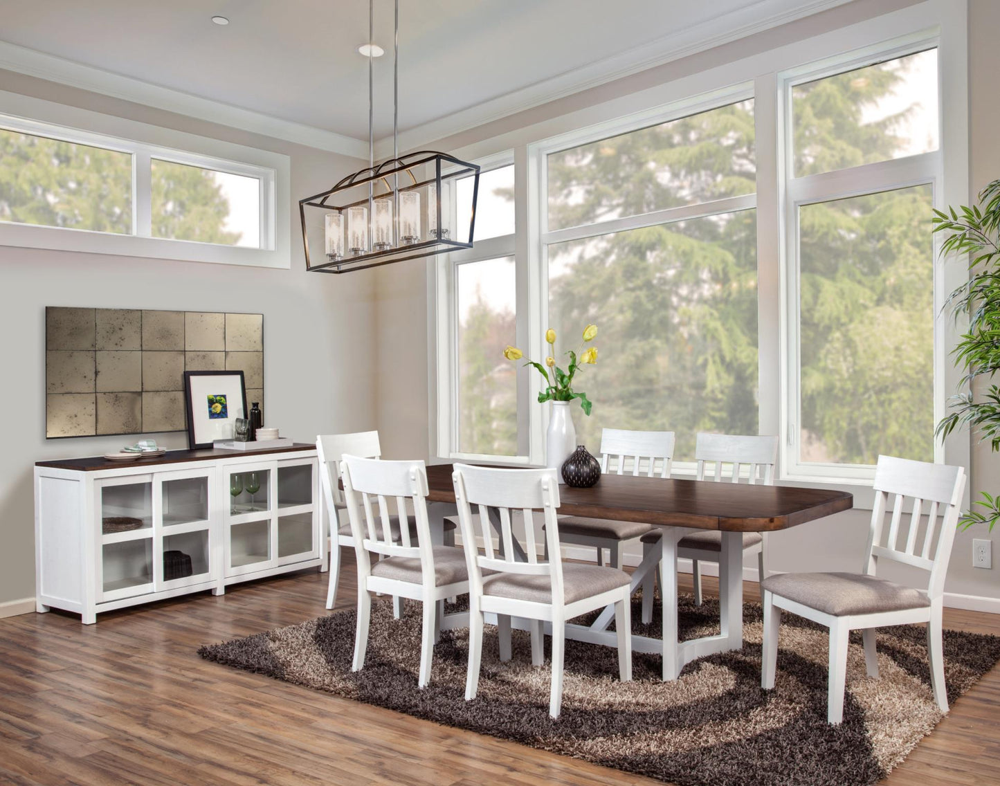 Alpine Furniture Donham Two Tone Dining Set