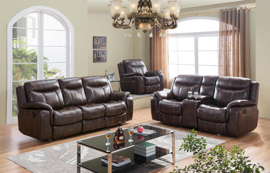 McFerran SF3739 Columbus Motion Sofá y Loveseat - Aire de cuero premium