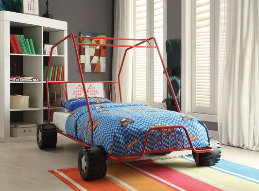 Xander 37645T Twin Go Cart Bed - Red Finish