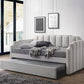Peridot 39410 Gray Velvet Twin Daybed with Trundle