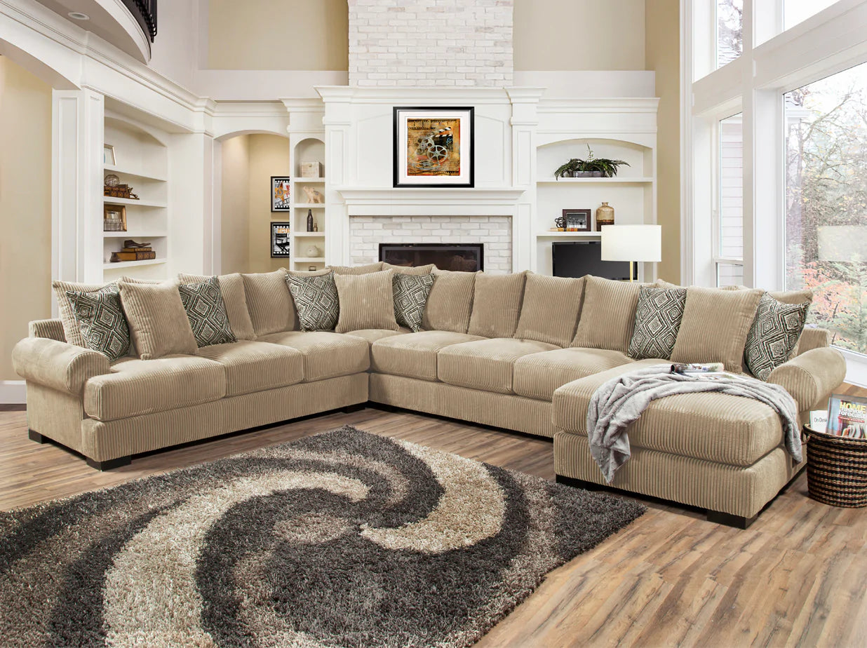 Comfort Industries Over Sized Memphis Sectional - 4 Color Choices