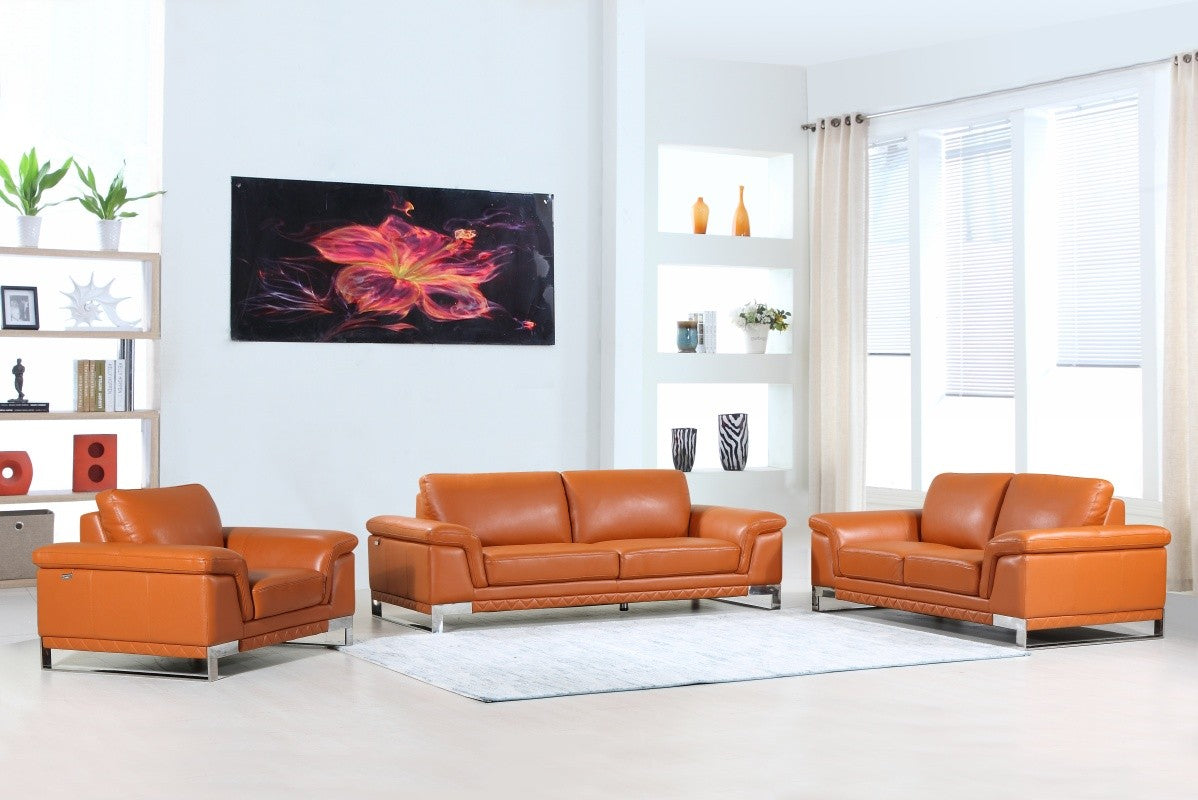 Global United 411 Italian Leather Sofa Collection - 3 Colors