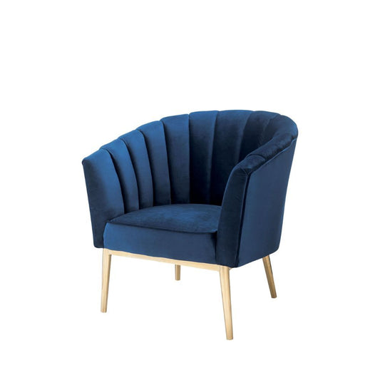 Colla 59815 Velvet Accent Chair - Blue
