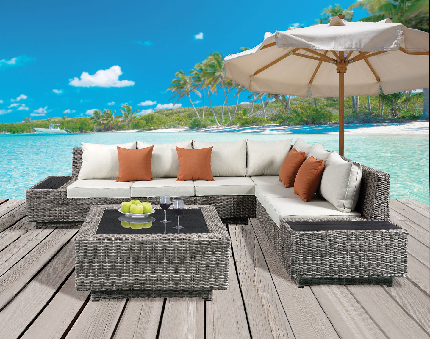 Acme Furniture Salena 45020 Outdoor Sectional & Cocktail Table
