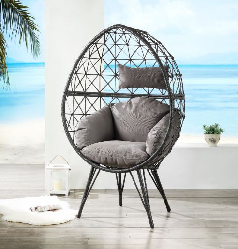 Aeven Patio Lounge Chair - Fabric & Wicker