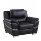 4572 Sofa Collection - Black Leather