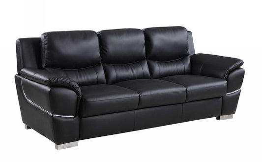 4572 Sofa Collection - Black Leather