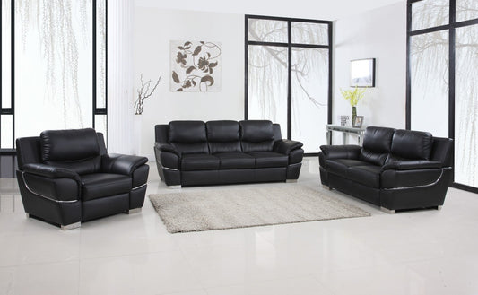 4572 Sofa Collection - Black Leather