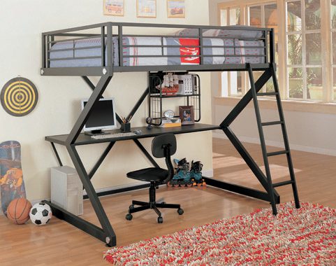 Cama alta para estación de trabajo 460092 - Acabado negro mate