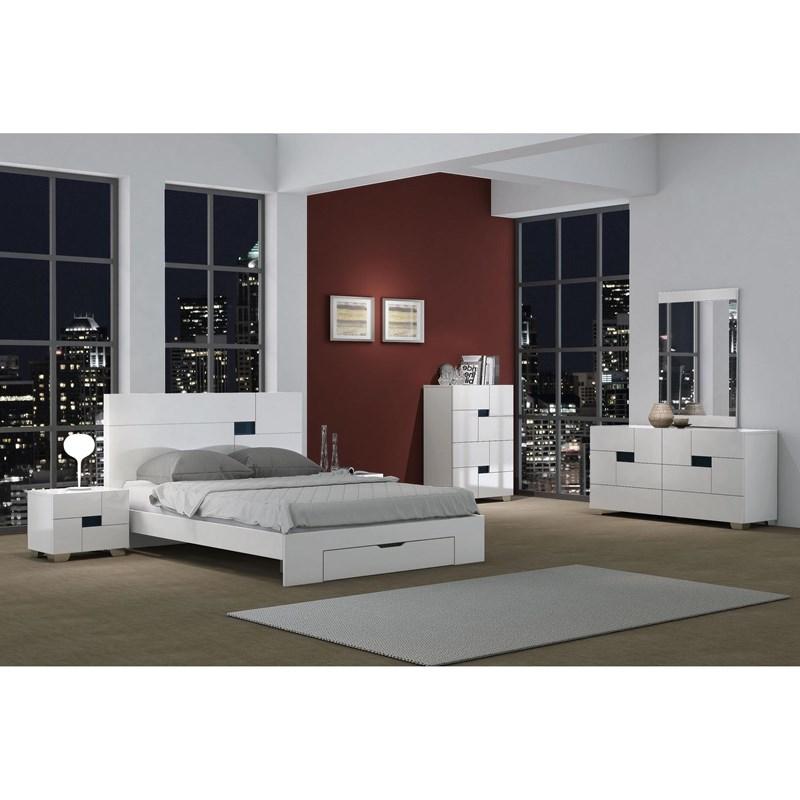 Global United Aria White 4 Pc Bedroom Collection