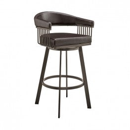 Chelsea 26" or 30" Swivel Barstool Metal Finish Faux Leather