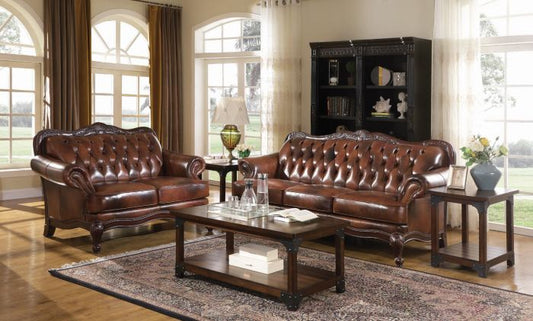 Coaster Furniture Victoria Living Room Sofa Group - Top Grain Leather