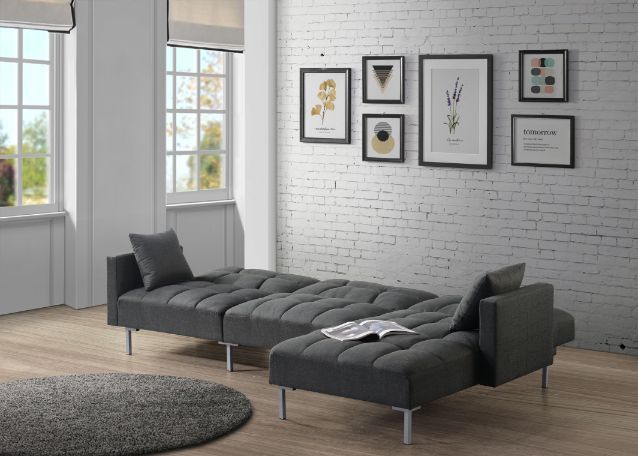 Duzzy Reversible & Adjustable Sectional Sofa - Dark Gray