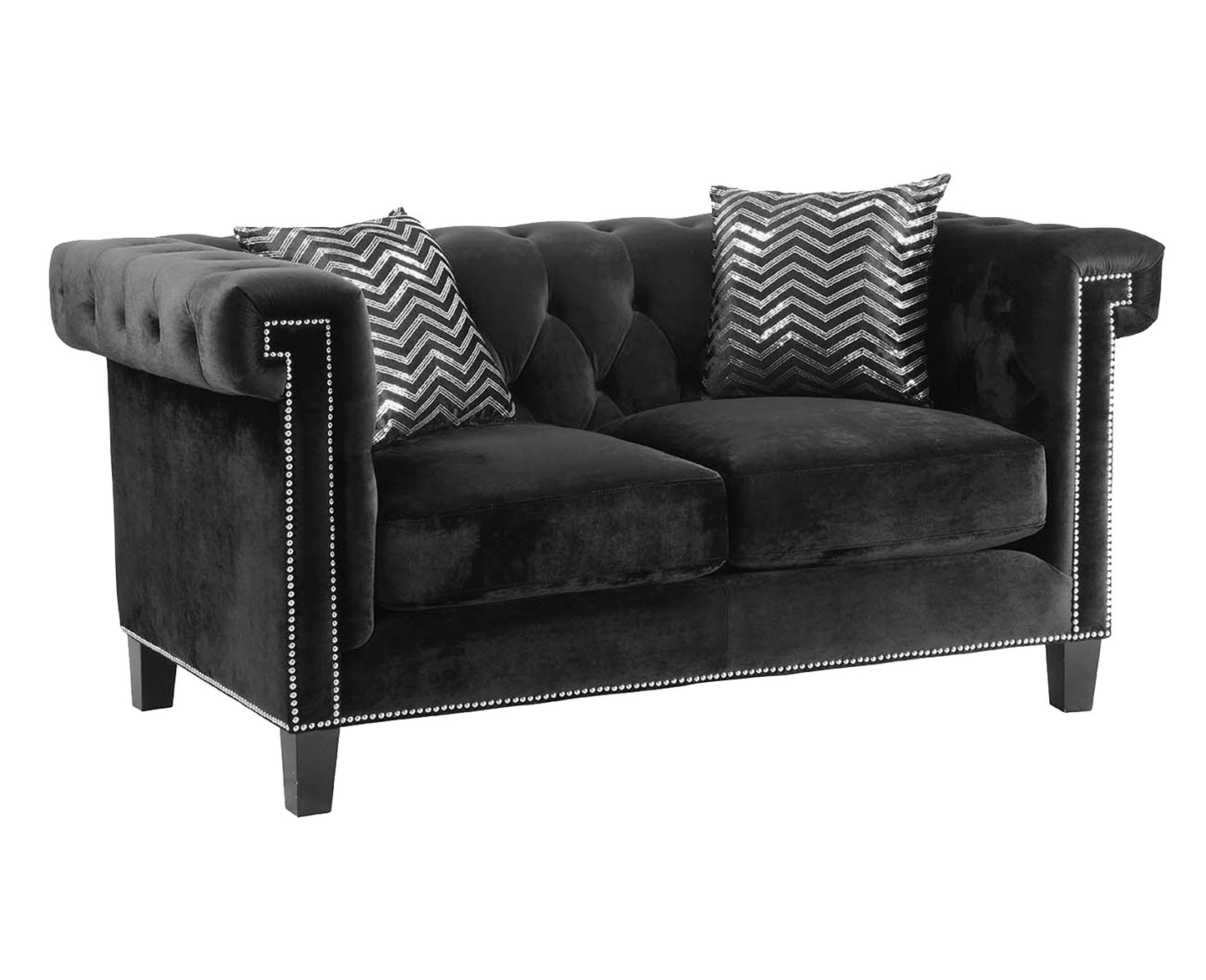 Reventlow Black Velvet Sofa Collection - Coaster Furniture