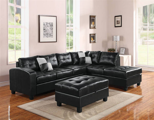 Kiva Reversible Bonded Leather Sectional - 3 Color Choices
