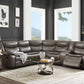 Tavin Motion Sectional Acme 52540 - Gray Leather-Aire