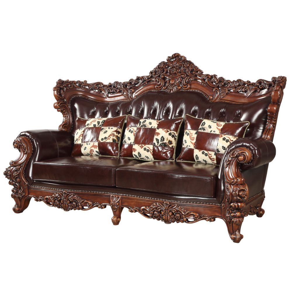 Acme Forsythia Sofa Collection - Top Grain Leather Match