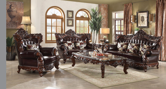Acme Forsythia Sofa Collection - Top Grain Leather Match