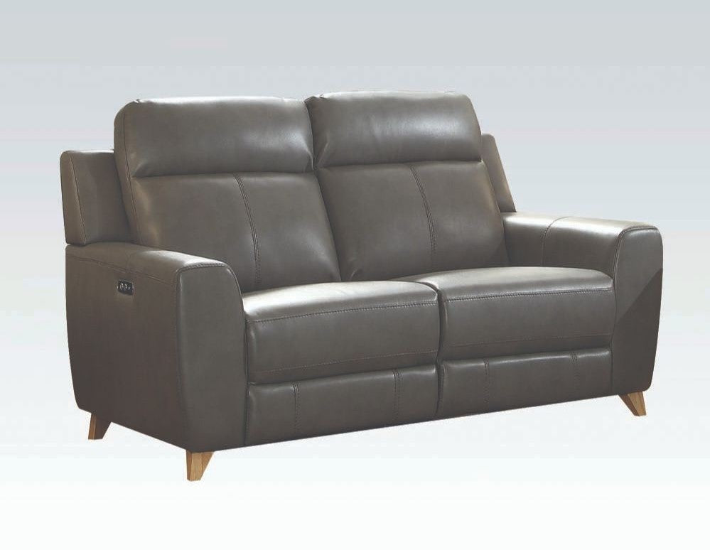 Cayden Power Motion Sofa Collection - Gray Leather-Aire
