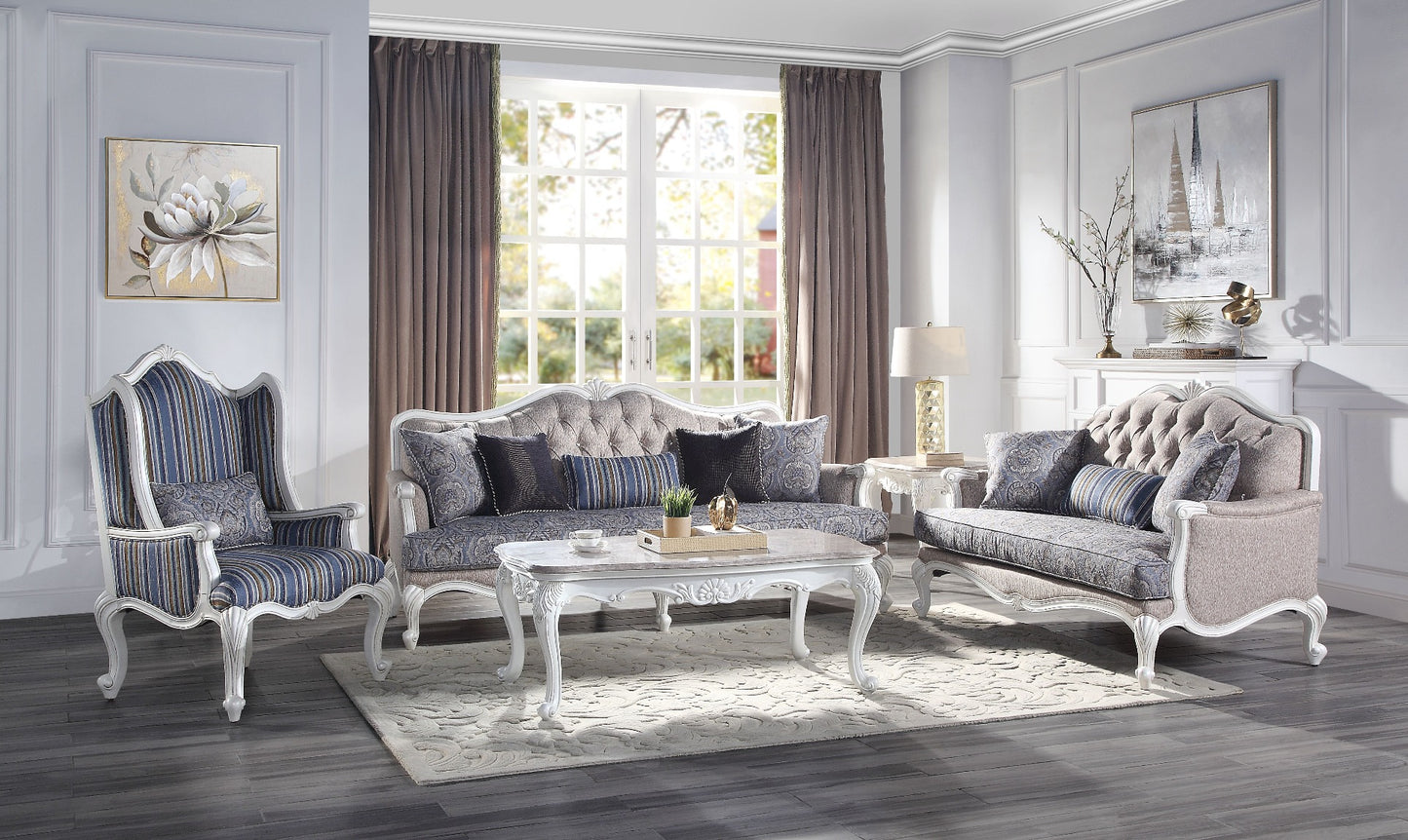 Ciddrenar Sofa Collection by Acme - Fabric & White Finish