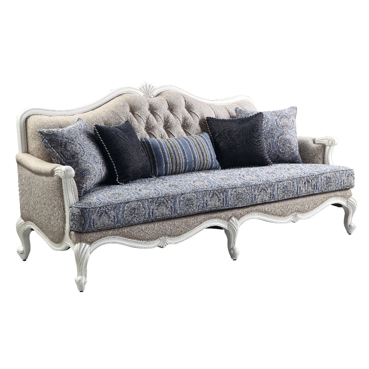 Ciddrenar Sofa Collection by Acme - Fabric & White Finish