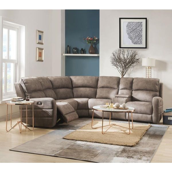 Olwen 54590 Acme Power Motion Sectional - Mocha Nubuck