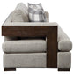 Acme Niamey Sofa Collection - Fabric & Cherry Finish