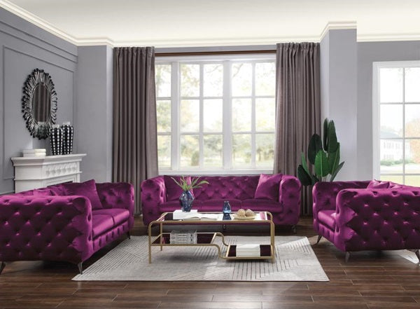 Acme Furniture 54905 Atronia 2 Pc Set - Purple Fabric