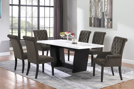 Juego de comedor Osborne de Coaster Furniture - Terciopelo marrón o arena
