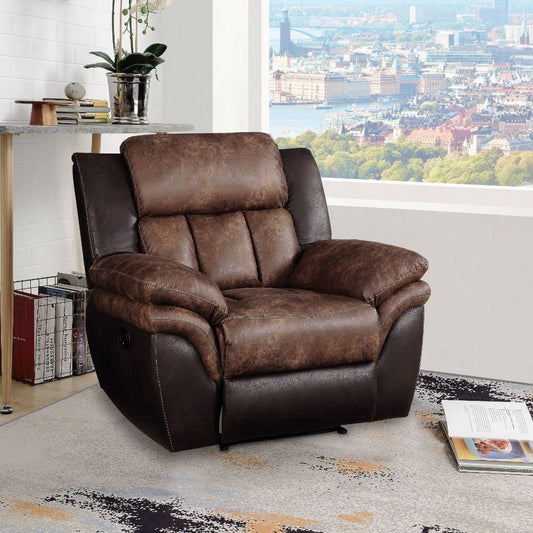 Jaylen Recliner 55427 - Toffee & Espresso Polished Microfiber