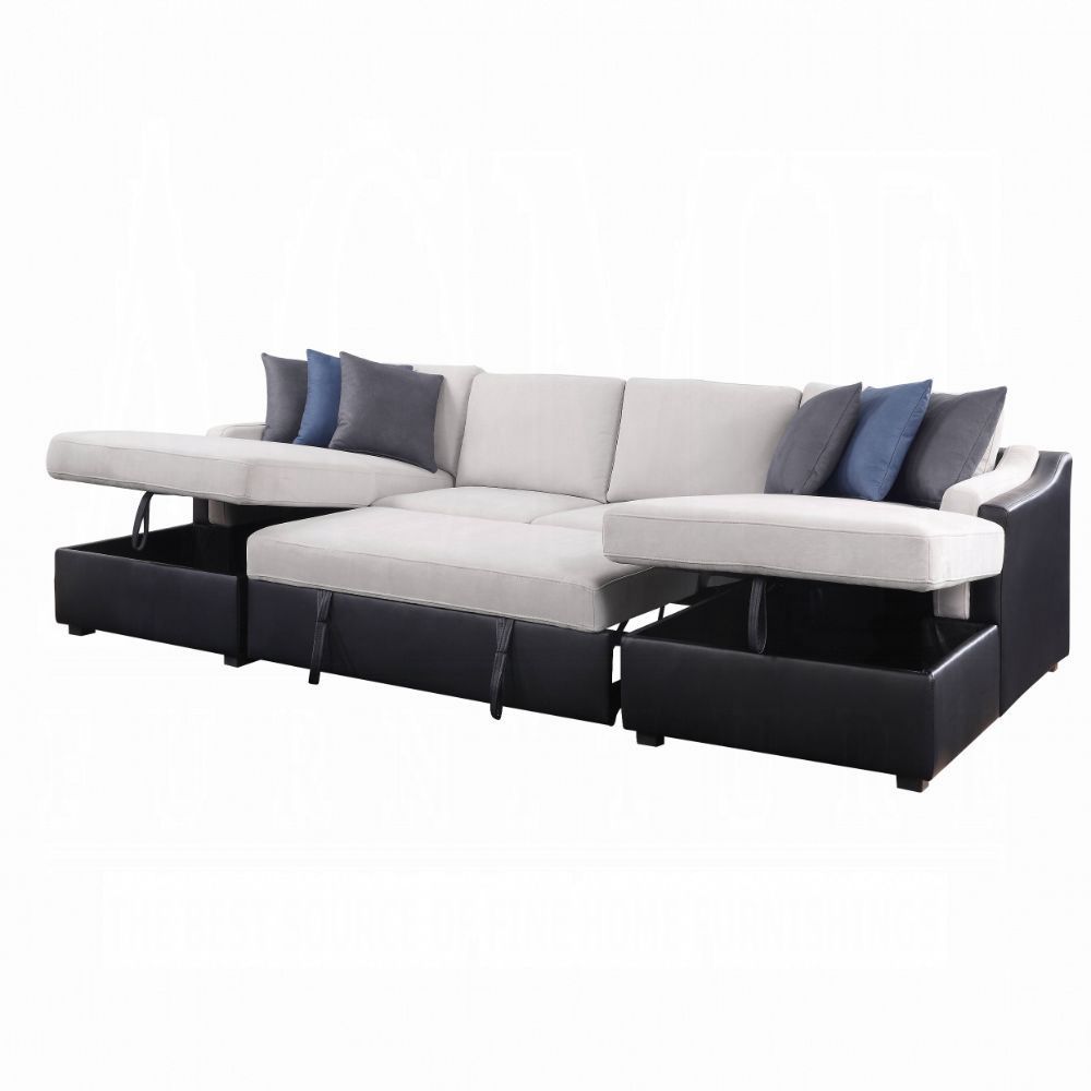 Merill Sectional Sofa w/Sleeper & Storage Chaise