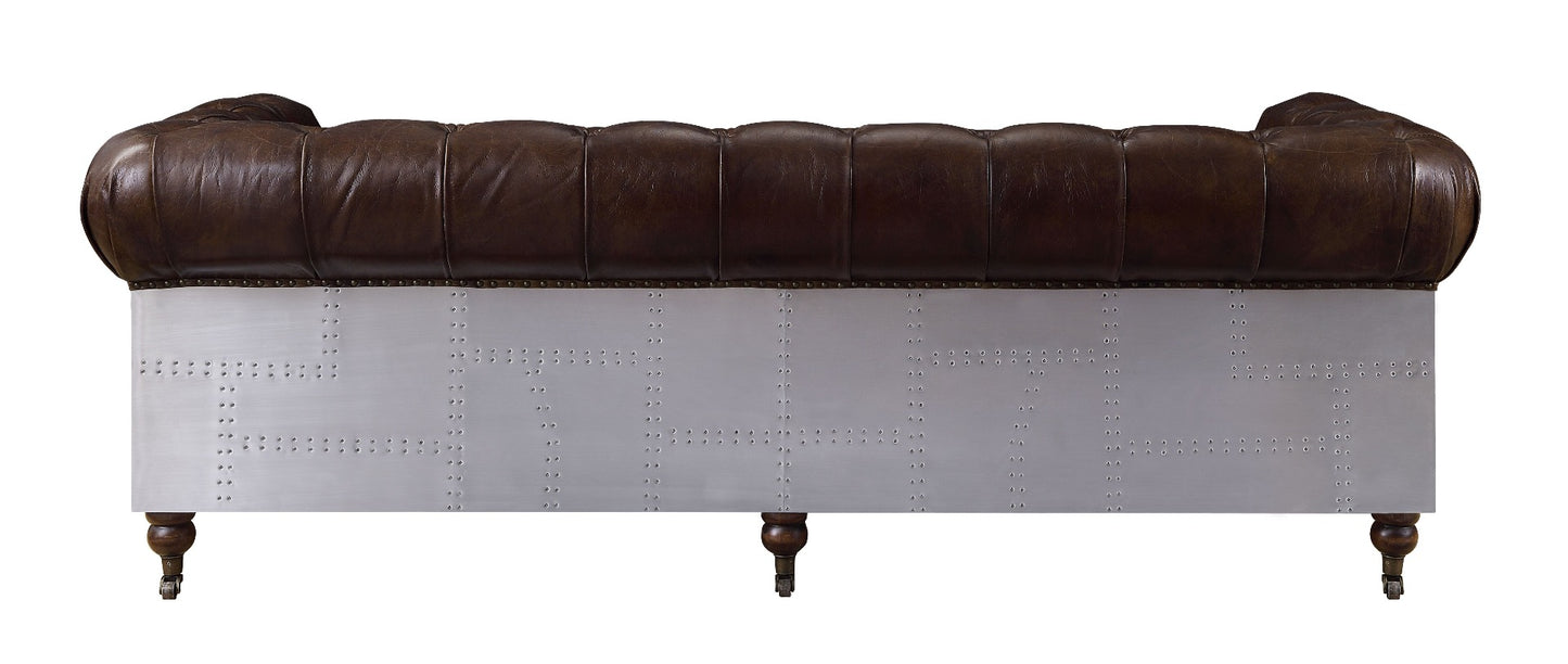 Acme 56590 Aberdeen Vintage Brown Top Grain Leather Sofa