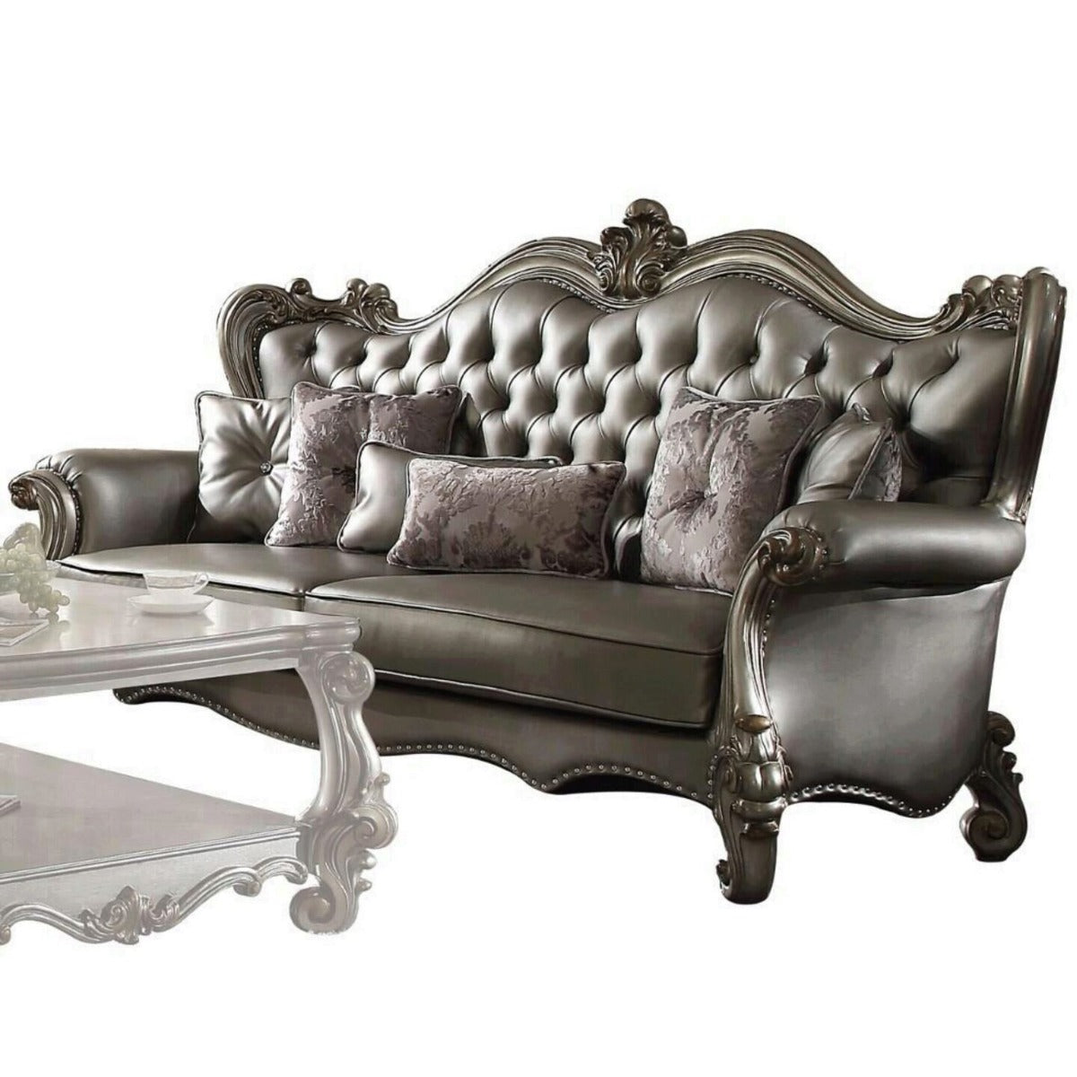 Acme 56820 Versailles Sofa Collection - Antique Platinum Finish