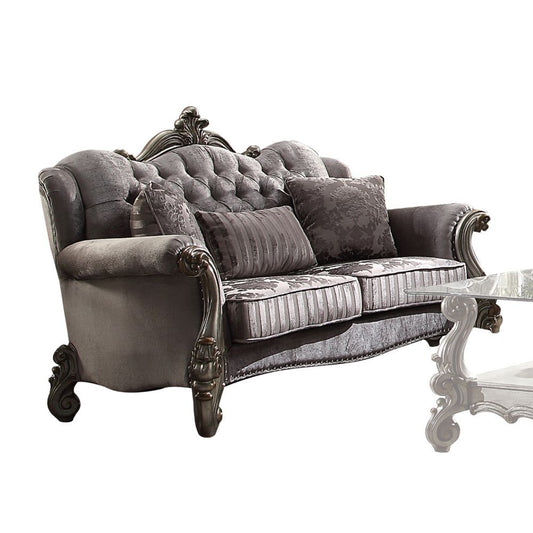 Versailles Velvet Sofa Collection - Antique Platinum Finish