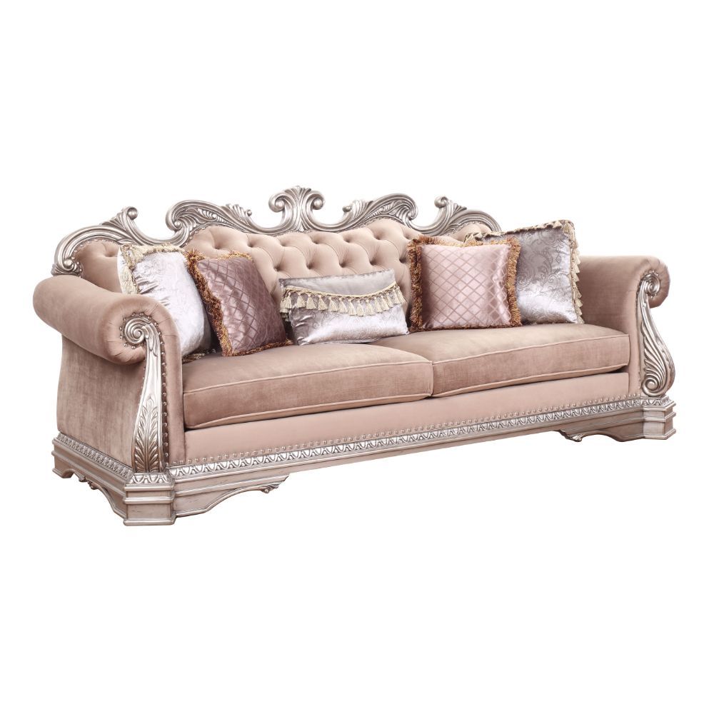 Northville Sofa Collection - Velvet Antique Champagne Finish