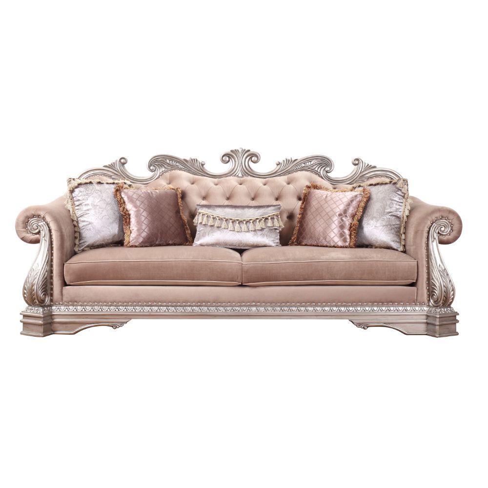 Northville Sofa Collection - Velvet Antique Champagne Finish