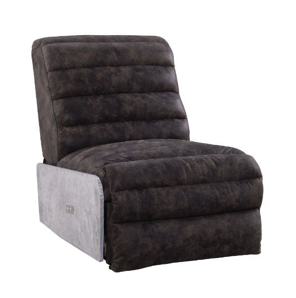 Sillón reclinable eléctrico de cuero gris de grano superior Okzuil
