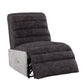 Okzuil Top Grain Two Tone Gray Leather Power Recliner