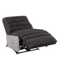 Okzuil Top Grain Two Tone Gray Leather Power Recliner