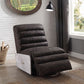 Sillón reclinable eléctrico de cuero gris de grano superior Okzuil
