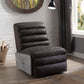 Sillón reclinable eléctrico de cuero gris de grano superior Okzuil