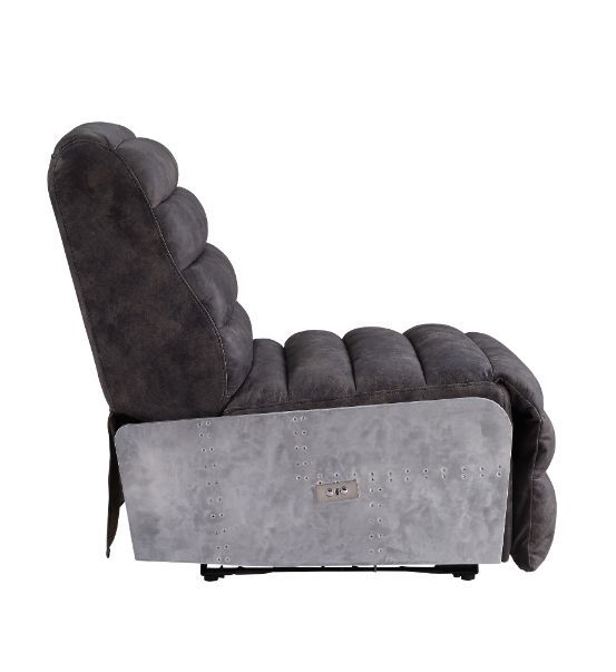 Sillón reclinable eléctrico de cuero gris de grano superior Okzuil