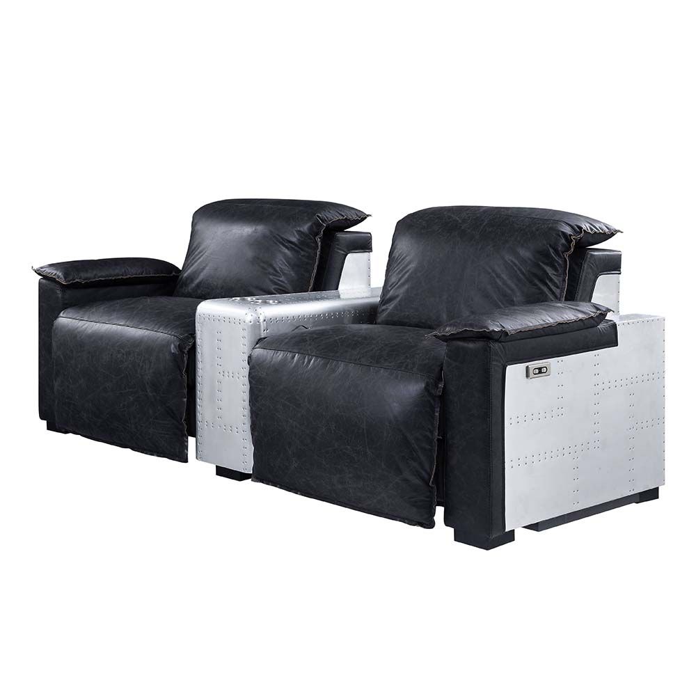 Misezon Top Grain Leather 2 Seat Home Theater by Acme