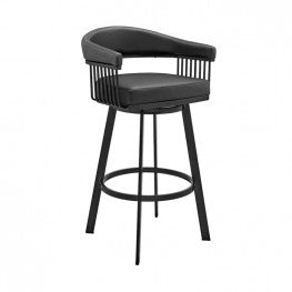 Chelsea 26" or 30" Swivel Barstool Metal Finish Faux Leather