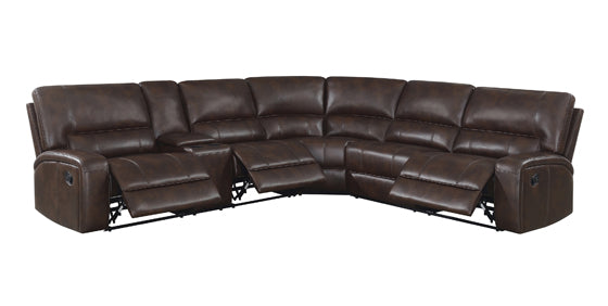 Brunson 600440 Brown Leatherette Sectional